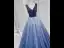 Vintage / Retro Navy Blue Beading Sequins Prom Dresses 2024 Ball Gown V-Neck Sleeveless Backless Floor-Length / Long Prom Formal Dresses