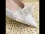 Elegante Weiß Perlenstickerei Spitze Brautschuhe 2024 4 cm Thick Heels Low Heel Spitzschuh Hochzeit Pumps Hochhackige