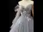 Fashion Sky Blue Lace Flower Prom Dresses 2024 Ball Gown Off-The-Shoulder Long Sleeve Backless Floor-Length / Long Formal Dresses