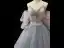 Charming Sky Blue Lace Flower Pleated Prom Dresses 2024 Ball Gown Spaghetti Straps Short Sleeve Backless Floor-Length / Long Formal Dresses