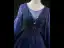 Vintage / Retro Navy Blue Beading Sequins Glitter Short Prom Dresses 2024 A-Line / Princess Scoop Neck Long Sleeve Backless Formal Dresses