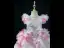 Lovely Blushing Pink Beading Pearl Rhinestone Appliques Lace Flower Birthday Glitter Flower Girl Dresses 2024 Ball Gown Scoop Neck Short Sleeve Floor-Length / Long