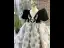 Fashion Black Appliques Birthday Flower Girl Dresses 2024 Ball Gown Scoop Neck Puffy Short Sleeve Floor-Length / Long