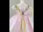 Schön Pink Perlenstickerei Pailletten Fallende Rüsche Geburtstag Blumenmädchenkleider 2024 Ballkleid Stehkragen Kurze Ärmel Rückenfreies Lange