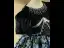 Vintage / Retro Black Rhinestone Floral Birthday Flower Girl Dresses 2024 Ball Gown Scoop Neck Short Sleeve Floor-Length / Long