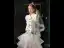 Vintage / Retro White Embroidered Wedding Cascading Ruffles Flower Girl Dresses 2024 Ball Gown Covered Button V-Neck Long Sleeve Floor-Length / Long