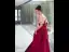 Chic / Belle Bordeaux Perlage Paillettes Robe De Bal 2024 Princesse De l'épaule Manches Courtes Dos Nu Longue Promo Robe De Ceremonie