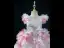 Chic / Beautiful Blushing Pink Beading Pearl Appliques Birthday Flower Girl Dresses 2023 Ball Gown Scoop Neck Short Sleeve Backless Floor-Length / Long
