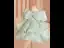 Fashion Sage Green Cascading Ruffles Beading Pearl Sequins Birthday Flower Girl Dresses 2023 Ball Gown Scoop Neck Bow Puffy Short Sleeve Short Backless
