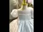 Elegant White Pearl Bow Short Birthday Flower Girl Dresses 2023 Ball Gown Scoop Neck Puffy Short Sleeve