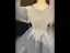 Elegant Sky Blue Beading Lace Flower Prom Dresses 2023 Ball Gown Scoop Neck Puffy Short Sleeve Backless Floor-Length / Long Prom Formal Dresses