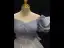 Bling Bling Bleu Ciel Paillettes Robe De Bal 2023 Robe Boule Volants De l'épaule Manches Courtes Dos Nu Longue Promo Robe De Ceremonie