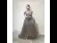 Chic / Beautiful Grey Evening Dresses  2019 A-Line / Princess Off-The-Shoulder Lace Flower Appliques Short Sleeve Backless Floor-Length / Long Formal Dresses