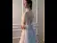 Elegant Grey Prom Dresses 2019 A-Line / Princess Beading High Neck Pearl Crystal Lace Flower Sequins Short Sleeve Floor-Length / Long Formal Dresses