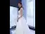 Haut de Gamme Blanche Perlage Perle Paillettes Robe De Mariée 2021 Trompette / Sirène V-Cou Sans Manches Dos Nu Chapel Train Mariage