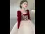 Chic / Beautiful Burgundy Printing Birthday Flower Girl Dresses 2024 Ball Gown Square Neckline Long Sleeve Backless Tea-length