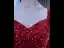 Luxury / Gorgeous Red Handmade  Beading Sequins Lace Flower Prom Dresses 2024 Ball Gown Square Neckline Long Sleeve Backless Chapel Train Prom Formal Dresses