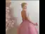 Chic / Beautiful Candy Pink Quinceañera Prom Dresses 2018 Ball Gown Lace Flower Pearl V-Neck Backless Sleeveless Floor-Length / Long Formal Dresses