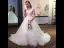 Élégant Champagne Robe De Mariée 2018 Robe Boule En Dentelle Fleur V-Cou Dos Nu Sans Manches Royal Train Mariage
