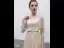Charming Champagne Evening Dresses  2019 A-Line / Princess Square Neckline Sequins Sash Short Sleeve Backless Floor-Length / Long Formal Dresses