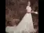 Charming Champagne 2019 Wedding Dresses A-Line / Princess Scoop Neck Lace Flower Glitter Tulle Short Sleeve Backless Cathedral Train