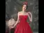 Audrey Hepburn-Stil Einfarbig Rot Ballkleider 2019 A Linie Bandeau Ärmellos Rückenfreies Hof-Schleppe Festliche Kleider