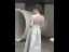 Vintage / Retro Silver Grey Satin Prom Dresses 2021 A-Line / Princess V-Neck Beading Pearl Sequins Short Sleeve Backless Floor-Length / Long Prom Formal Dresses