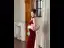 Charming Burgundy Velvet Prom Dresses 2024 Trumpet / Mermaid Spaghetti Straps Short Sleeve Backless Bow Floor-Length / Long Prom Formal Dresses