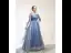 Chic / Beautiful Sky Blue Evening Dresses  2019 A-Line / Princess Scoop Neck Beading Sequins Lace Flower 3/4 Sleeve Floor-Length / Long Formal Dresses