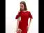 Modest / Simple Red See-through Evening Dresses  2018 Trumpet / Mermaid Scoop Neck Short Sleeve Appliques Lace Pearl Floor-Length / Long Ruffle Formal Dresses