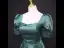 Vintage / Retro Dark Green Satin Prom Dresses 2024 A-Line / Princess Square Neckline Short Sleeve Backless Floor-Length / Long Prom Formal Dresses