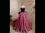 Fashion Fuchsia Ruffle Flower Prom Dresses 2024 Ball Gown Strapless Sleeveless Backless Bow Court Train Prom Formal Dresses