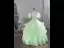Elegant Sage Green Lace Flower Cascading Ruffles Prom Dresses 2024 Ball Gown Square Neckline Puffy Short Sleeve Backless Floor-Length / Long Prom Formal Dresses