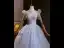Elegant Sky Blue Beading Pearl Sequins Prom Dresses 2024 Ball Gown Scoop Neck Short Sleeve Backless Floor-Length / Long Prom Formal Dresses