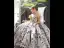 Elegant Sky Blue Printing Birthday Flower Girl Dresses 2024 Ball Gown Scoop Neck Ruffle Short Sleeve Floor-Length / Long