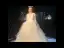 Bling Bling Champagner Organza Brautkleider / Hochzeitskleider 2019 Ballkleid Durchsichtige Tiefer V-Ausschnitt Ärmellos Rückenfreies Glanz Tülle Kathedrale Schleppe Rüschen