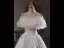 Vintage Weiß Spitze Blumen Satin Brautkleider / Hochzeitskleider 2024 A Linie Off Shoulder Kurze Ärmel Rückenfreies Lange Hochzeit