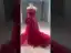 Haut de Gamme Élégant Bordeaux Fait main Perlage Paillettes Fleur Robe De Bal 2024 Trompette / Sirène Bustier Sans Manches Dos Nu Train De Balayage Promo
