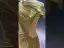 Fashion Gold Split Front Prom Dresses 2024 Trumpet / Mermaid One-Shoulder Short Sleeve Backless Floor-Length / Long Prom Formal Dresses