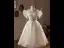 Flower Fairy Multi-Colors Sequins Appliques Short White Homecoming Graduation Dresses 2024 A-Line / Princess Scoop Neck Short Sleeve Backless Formal Dresses
