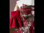 Vintage / Retro Burgundy Embroidered Homecoming Satin Short Graduation Dresses 2024 Off-The-Shoulder Short Sleeve Backless Formal Dresses