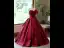 Élégant Bordeaux Impression Robe De Bal 2024 Robe Boule Bustier Noeud Sans Manches Dos Nu Longue Promo Robe De Ceremonie