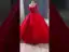 Luxe Rouge Fait main Perlage Robe De Bal 2024 Robe Boule Une épaule Manches Longues Dos Nu Train De Balayage Promo Robe De Ceremonie