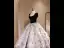 Vintage / Retro Black Pearl Velvet Printing Prom Dresses 2024 Ball Gown Square Neckline Short Sleeve Backless Floor-Length / Long Prom Formal Dresses