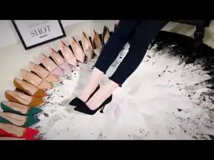 Abordable Noire Bureau Escarpins 2019 Daim 9 Cm Talons Aiguilles À Bout Pointu Escarpins