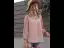 Fashion Spring Summer Blushing Pink Resort Wear Blouses 2021 V-Neck Long Sleeve Loose Women Tops