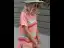 Fashion Spring Summer Candy Pink Street Wear Multi-Colors Striped T-Shirts 2021 Cotton Scoop Neck Loose Short Sleeve Women Tops