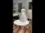Schlicht Ivory / Creme Satin Plus Größe Brautkleider / Hochzeitskleider 2021 A Linie Eckiger Ausschnitt 3/4 Ärmel Hof-Schleppe Hochzeit