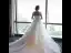 Chic / Belle Blanche Robe De Mariée 2018 Robe Boule En Dentelle Appliques Col Haut Dos Nu 1/2 Manches Cathedral Train Mariage
