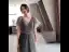 Chic / Beautiful Black Grey Bridesmaid Dresses 2021 A-Line / Princess Scoop Neck Beading Sequins Short Sleeve Backless Floor-Length / Long Bridesmaid Wedding Party Dresses